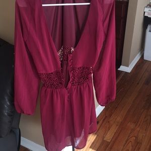 Cute Burgundy Dress